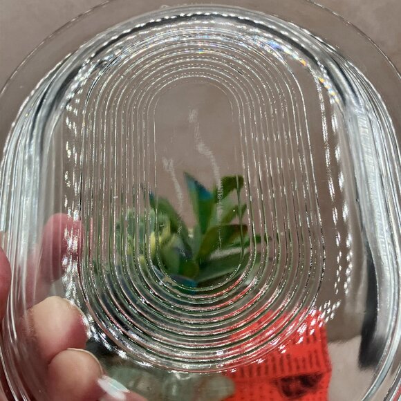 Vintage  PYREX  Clear Oval Casserole Dish 602-B & 602-C Lid 20 oz 1950's - Picture 7 of 11